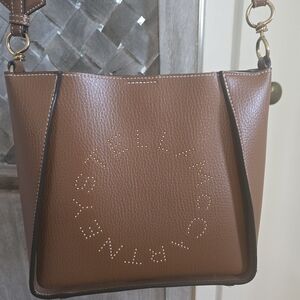 Stella McCartney Tan Shoulder Bag with Logo Strap